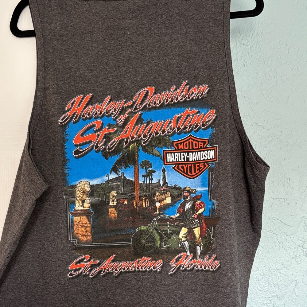 Harley-Davidson St. Augustine Men's Charcoal Tank Top - Picture 4 of 5